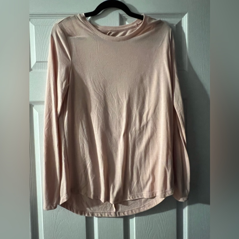 Pale pink long sleeve T-shirt